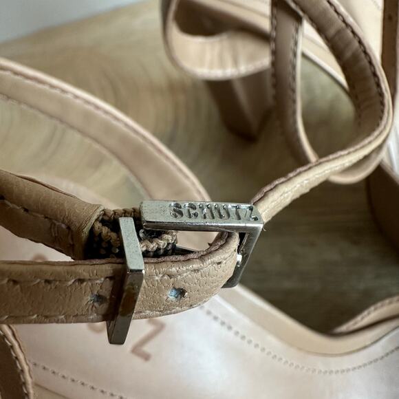 Schutz Josie Mila Platform Heels Nude Beige 9 - Picture 14 of 16